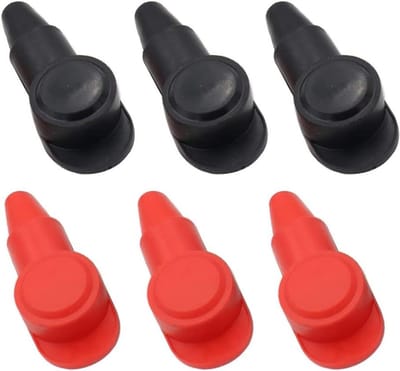 Batterijpool Afdekking - Accuhoezen - Accu Bescherming - Vlamvertragend Materiaal - 6 Stuks - Rood Zwart