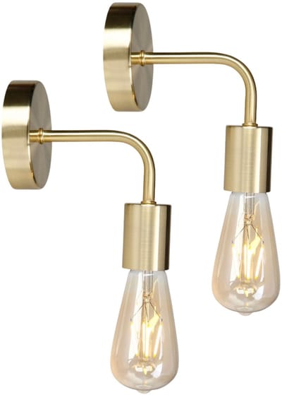Ostaria Wandlamp - 2x - goud - metaal - chique - E27 - binnen / woonkamer