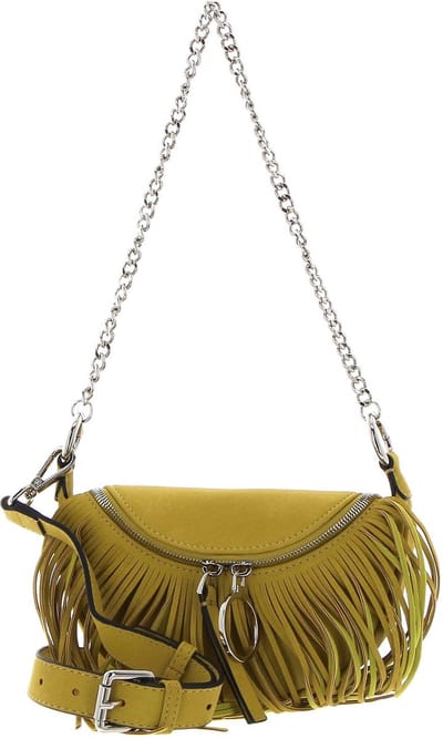 SEIDENFELT MANUFAKTUR Schoudertas Fringes Skien Crossbody Yellow Lichtgroen