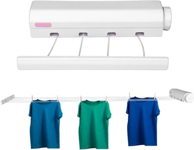 Verstelbare Waslijn voor Binnen en Buiten - Telescopische Drooglijn met Vier Touwen voor Efficiënt Kleding Drogen