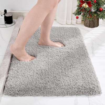 Grijze Badmat 43x61 cm Antislip en Zacht Absorberend Badtapijt voor de Badkamer