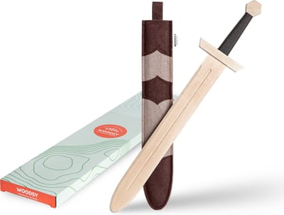 WOODSY ® Ridderzwaard met schede van vilt (57.5 cm) gemaakt van beuken hout