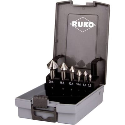 RUKO 102152ERO Kegelverzinkboorset 6-delig 6.3 mm, 8.3 mm, 10.4 mm, 12.4 mm, 16.5 mm, 20.5 mm HSSE-Co 5 Kobalt Cilinderschacht 1 set(s)