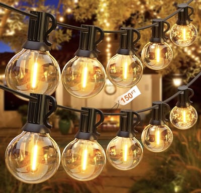 Stellar LED-buitenverlichting - 45 Meter - Buitenverlichting - ST38-kunststoflampen - Tuin - Waterdicht - Kunststof Lampen - Lichtsnoer buiten - Lichtsnoer