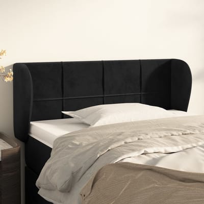 vidaXL - Hoofdbord - met - randen - 83x23x78/88 - cm - fluweel - zwart