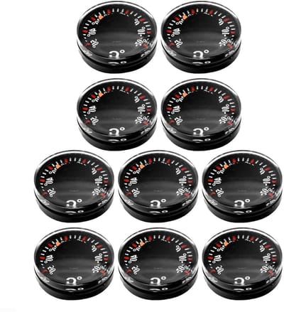 Auto Temperatuurmeter - Mini Thermometer - Temperatuur Bewaken - Waterdicht ABS Plastic - 2x2cm - Zwart