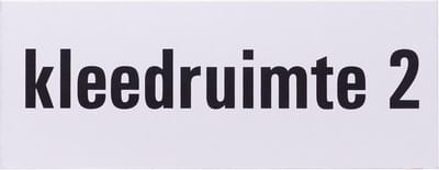 Aluminium deurbordje tekst: kleedruimte 2 | 5 jaar garantie | Zelfklevend | 130x50x0,5 mm