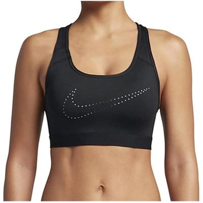 Nike Sportbeha met Logo Print in Effen Kleur Dames Ondergoed Zwart 938826-010 S black