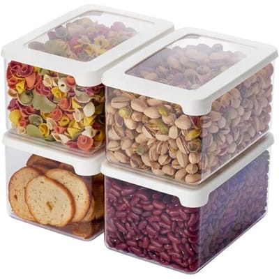 SmartStore Opbergdozen 1,65L – Set van 4 Luchtdichte Opbergdozen van 20% Biobased Plastic met Deksels, BPA-vrij, Vaatwasserbestendig – Stapelbare Keukenorganizer – 18 x 12,5 x 10 cm