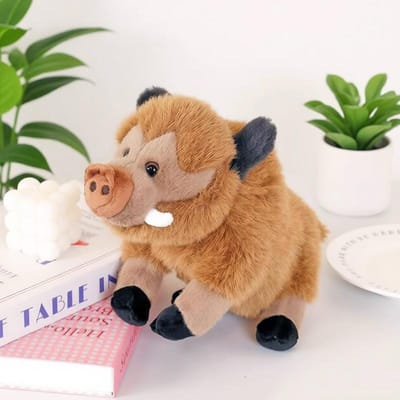 Nieuw Wild Zwijn Pluche Speelgoed Realistisch Varkentje Poppetje Pluizig Wild Zwijn Knuffelkussen Zacht Varkens Dier Pluche Kinder Verjaardagscadeau 25cm
