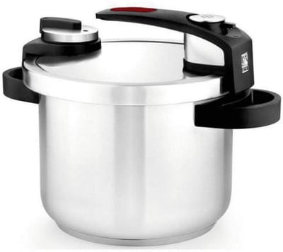 Snelkookpan 6 Liter, RVS, Geschikt voor Alle Kookplaten, Inclusief Inductie, Grijs
