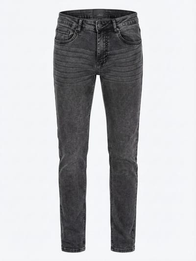 OMBRE Broek - Slim Fit - Katoen - Rits Grijs S
