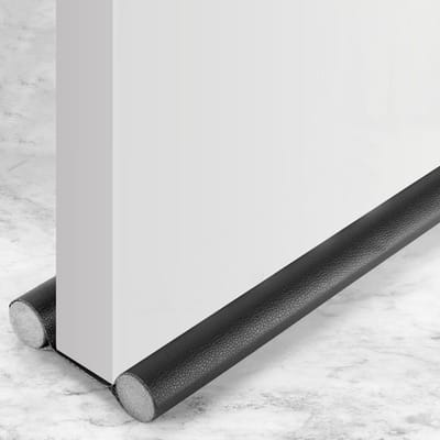 Draai- en tochtstrip voor deuren, dubbele afdichting, geluidsisolatie en perfecte pasvorm (Zwart, 96CM)
