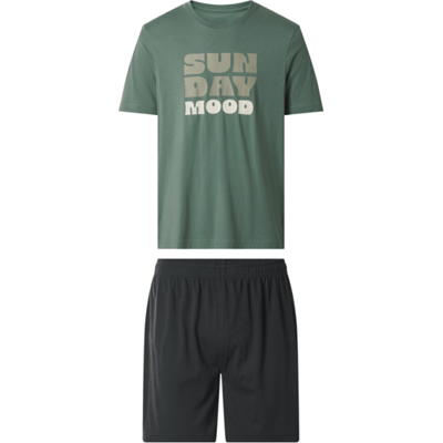esmara Men Korte heren pyjama (Zwart/groen, S)