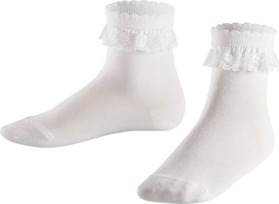 FALKE Romantic Lace eenkleurig katoen sokken kinderen wit - maat 23-26