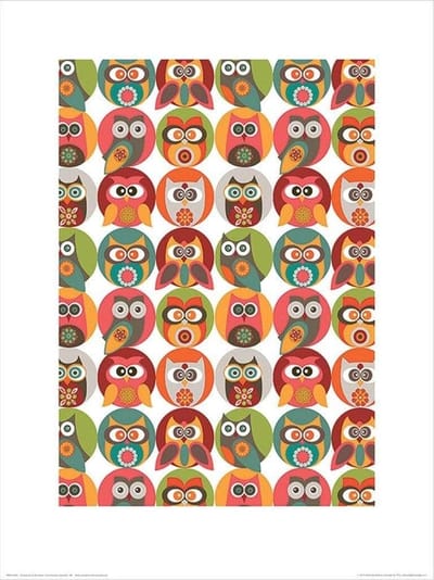 Kunstdruk Valentina Ramos - Owls Family 30x40cm