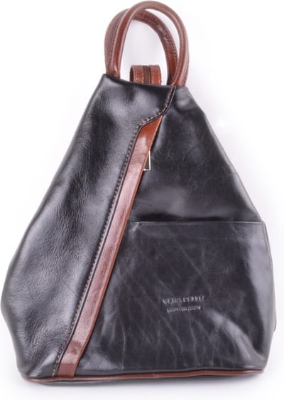 Giuliano klassieke rugtas Cilou - Zwart Bruin - Dames - Made in Italy