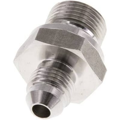 JIC  Dubbele Nippel G3/8'' X UNF 1/2''-20 RVS FKM 275bar