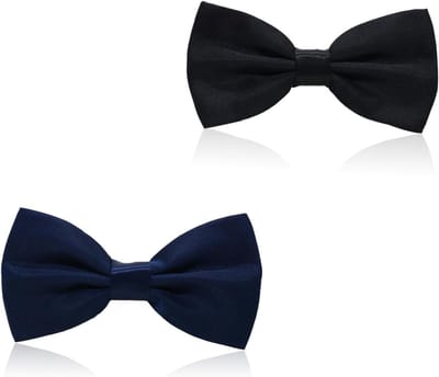 Classic Solid Color Pre-Tied Bow Tie Set voor Mannen - Verstelbare Satijnen Strikjes voor Feest, Bruiloft en Verjaardag - Zwart en Kleurvarianten
