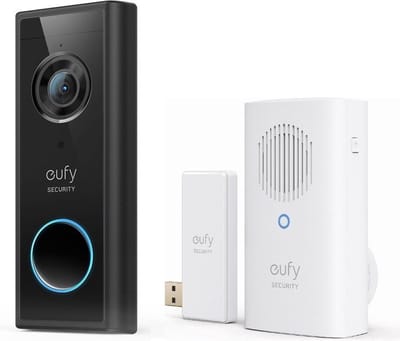 eufy Security S220 2K Draadloze Video Deurbel Uitbreiding + eufy deurbelgong - Bundelvoordeel