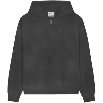 Oversized zip-up hoodie Colorful Standard Organic faded black