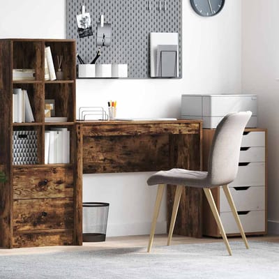 vidaXL - Bureau - Rook - Eiken - 90 - x - 40 - x - 76 - cm