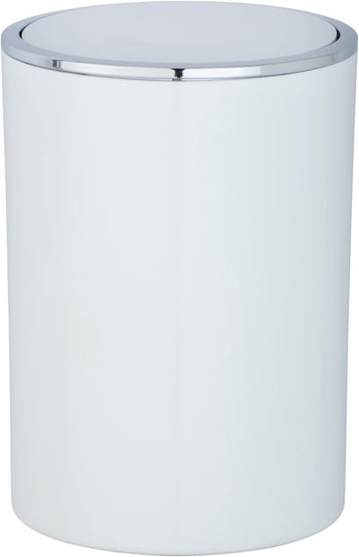 Afvalbak met deksel - Prullenbak huishouden - Badkamer organiseren - Hoogwaardig kunststof - 5 liter - Wit