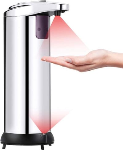 RVS zeepdispenser met sensor - Geschikt voor desinfecterende handgel, handzeep en desinfectie vloeistof - Handen reinigen zonder het pompje aan te raken - Automatische Zeepdispenser 250ml excl. batterijen - moderne RVS zeepdispenser