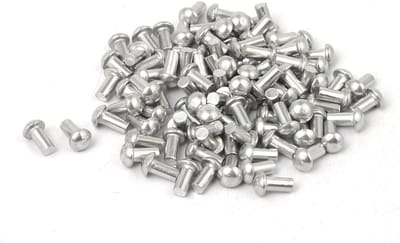 Aluminium Klinknagels - Solide Klinknagels - Bevestigen van Materialen - Half Ronde Kop - M3 x 6mm - Zilver