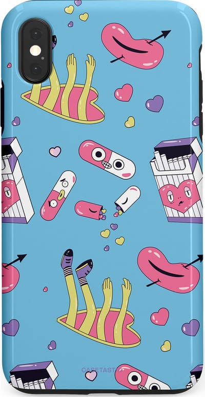Casetastic Hoesje Geschikt voor Apple iPhone Xs Max - Stijlvolle Beschermende Duo-layer Case - Liefdespil