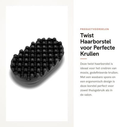 Dailygoods- Haarborstel Antiklit - Wasbare Rubber Haarborstel - Twist Borstel - Styling Tool voor Thuis - Hygiënisch en Onderhoudsvriendelijk - Krulborstel