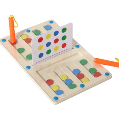 Speelgoed Vierkleuren Looppuzzel Schaken EnkelDubbel Doolhof Gevechtsspel Logisch Denken Training Montessori Vroegonderwijs Puzzel