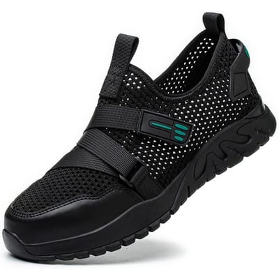 Ademende Zomer Veiligheidsschoenen Anti-perforatie Veiligheid Werk Sneakers Kunststof Neus Veiligheidsschoenen 6kv Geïsoleerde Elektriciens Werkschoen 45 black