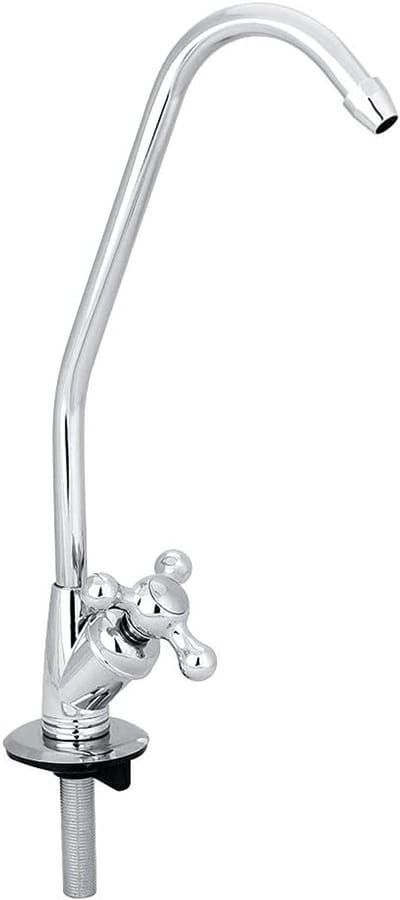 RVS Chroom Waterfilter met Gooseneck Aansluiting voor Keuken - Omgekeerde Osmose Systeem voor Drinkwaterkwaliteit en Eenvoudige Installatie