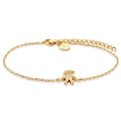 Mediterranean | 14K vergulde armband met bedel met witte zirkonia