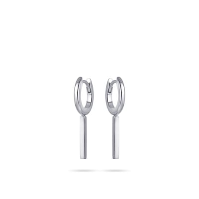Gisser Jewels - Oorringen KC1035 - gerhodineerd sterling zilver - - 13.5 mm + 20 mm bedel
