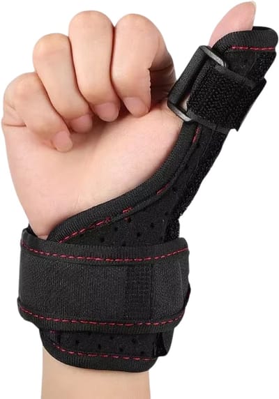 Duim Brace Spalk voor Triggerduim, Peesontsteking en Artrose – Duim Immobilizer & Pols Ondersteuning, Geschikt voor Links en Rechts, Unisex - Zwart