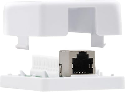 RJ45 Rozet - Netwerkstopcontact Ethernet Poort - Netwerkverbindingen - Cat6 FTP - 15 x 25 x 20 cm - Wit
