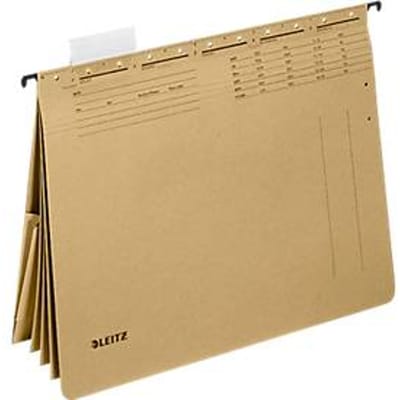 Leitz Alpha® A4 Hangmap met Hechtstrip en Insteekvakken - 25 Stuks - Natuurbruin