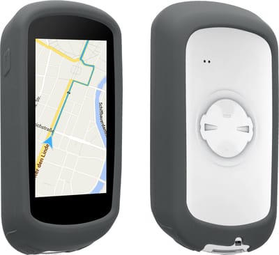 kwmobile hoes geschikt voor Garmin Edge Explore 2 - Siliconen beschermhoes voor fietsnavigatie - steengrijs