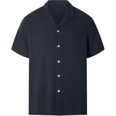 ESMARA MEN Mousseline heren overhemd (Marineblauw, S (37/38))