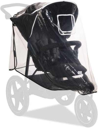 Universele regenhoes voor kinderwagen met 3 wielen - transparant, reflecterende randen, eenvoudig te bevestigen