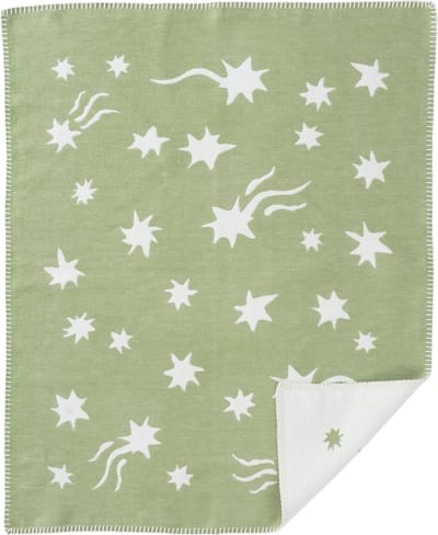 Klippan wiegdeken eco katoen Shooting Star faded sage