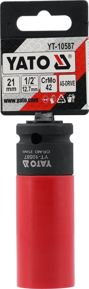 Professionele Lange Krachtdop 21 mm - Lengte 85 mm - 1/2" Aansluiting - Premium 42CrMo Chroom-molybdeenstaal - Wielmoerdop voor Lichtmetalen Velgen