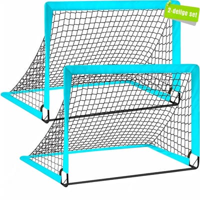 DnA® Voetbaldoeltjes Set Van 2 - Voetbal - Voetbaldoelen - Blauw - 80cm x 100cm x 80cm