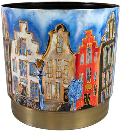 Ter Steege Bloempot "Canalhouses" Metaal Multicolour D 23 cm H 21 cm