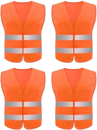Doodadeals® - 4x Veiligheidshesje voor Volwassenen – Veiligheidsvest – Auto – Oranje Hesjes