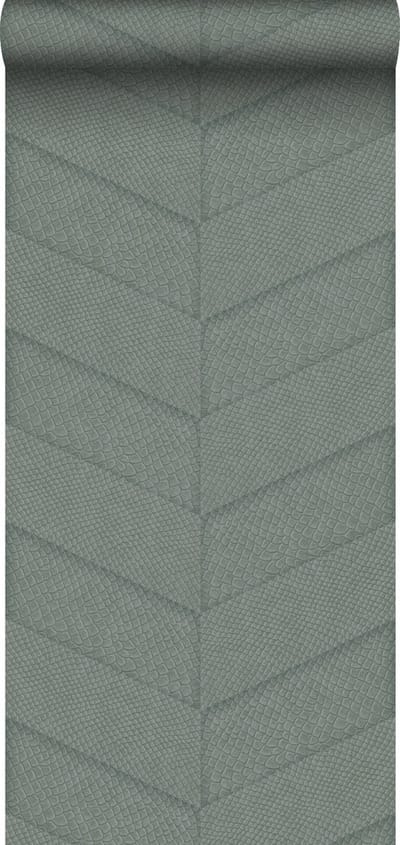 Origin Wallcoverings behang tegelmotief met slangenprint blauw grijs - 347791 - 0,53 x 10,05 m