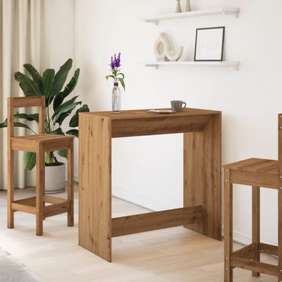 vidaXL - Bartafel - 102x50x103,5 - cm - bewerkt - hout - artisanaal - eikenkleur
