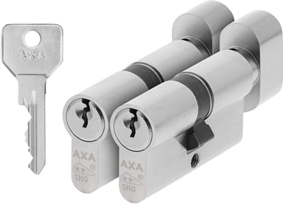 AXA Security Knop Veiligheidscilinder - 2 stuks - Cilinderslot - incl. 6 sleutels - SKG2 - Vernikkeld - 30/30 mm